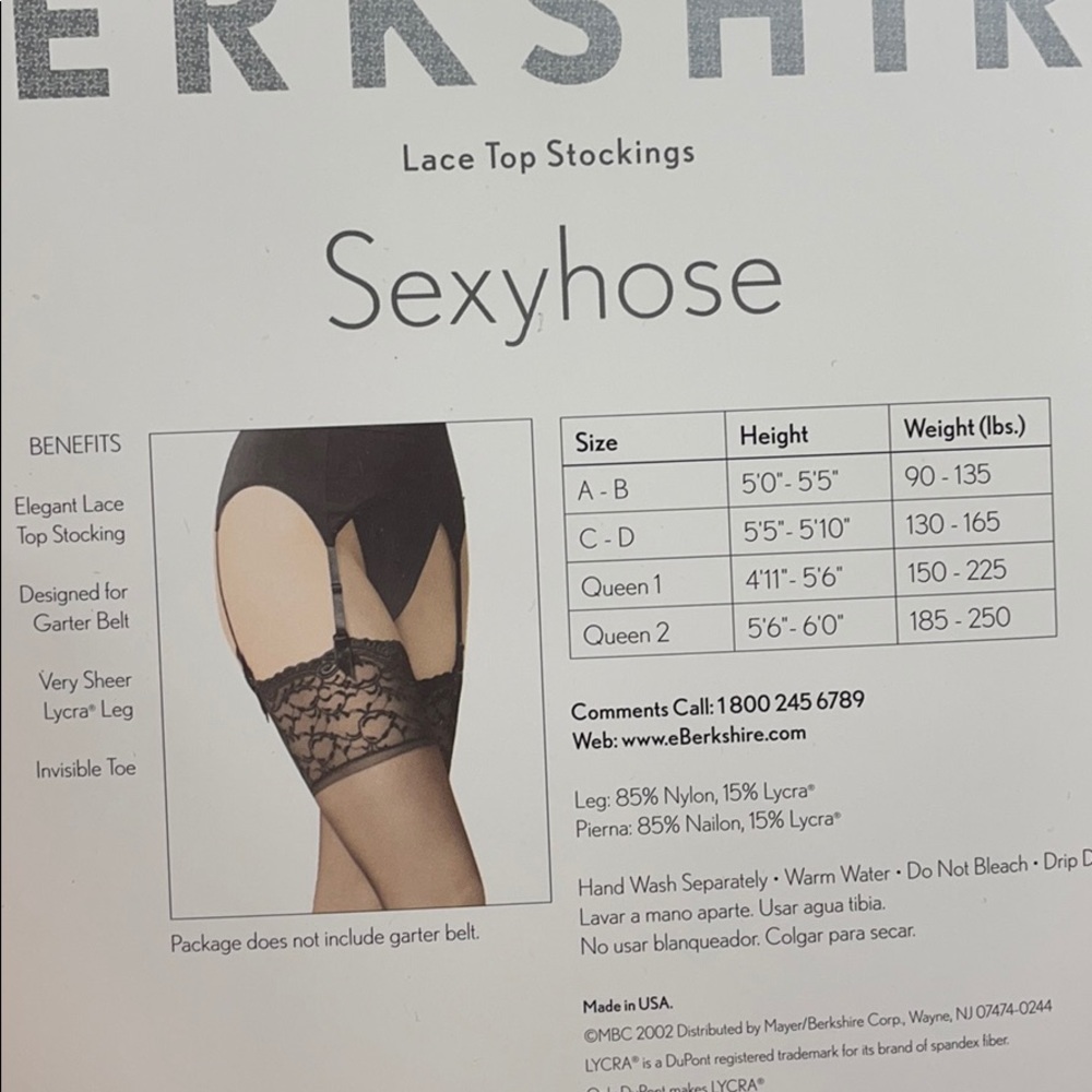 (4 Pairs) NEW Berkshire Sexyhose Lace Thigh High Stockings Hosiery 1361 White - Picture 2 of 2